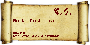 Mult Ifigénia névjegykártya